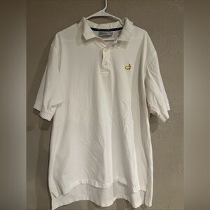 Augusta National Golf Shop Men's White Polo Shirt Masters Logo XXL Short Sleeve